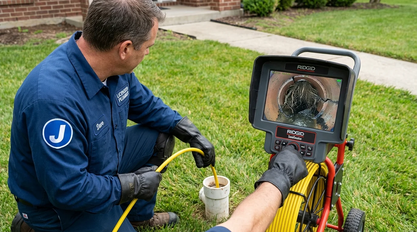 Sewer camera inspection being performed by Johns Plumbing LLC in Rockwall